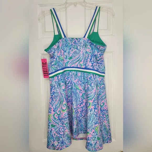 Lilly Pulitzer Luxletic Deidra Dress in Lilac Rose We Mermaid It Size Large. NWT - Picture 7 of 14